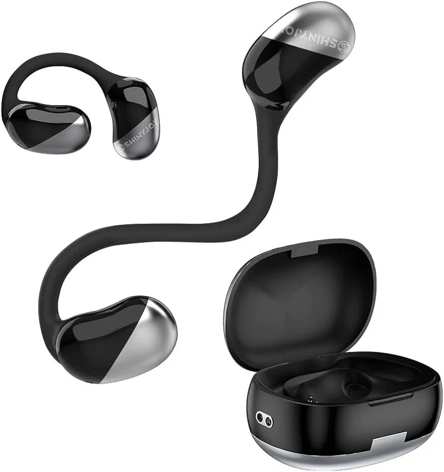 Open-Ear Wireless Bluetooth Headphones with Mic Comfortable Ear Hooks Black
Open-Ear Wireless Bluetooth Headphones with Mic Comfortable Ear Hooks Black