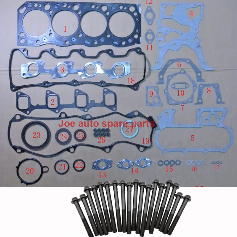 5L Engine Full gasket set kit cylinder head bolt nuts screw for Toyota Hiace Hilux Dyna 2986cc 3.0L 3.0 51009400
5L Engine Full gasket set kit cylinder head bolt nuts screw for Toyota Hiace Hilux Dyna 2986cc 3.0L 3.0 51009400