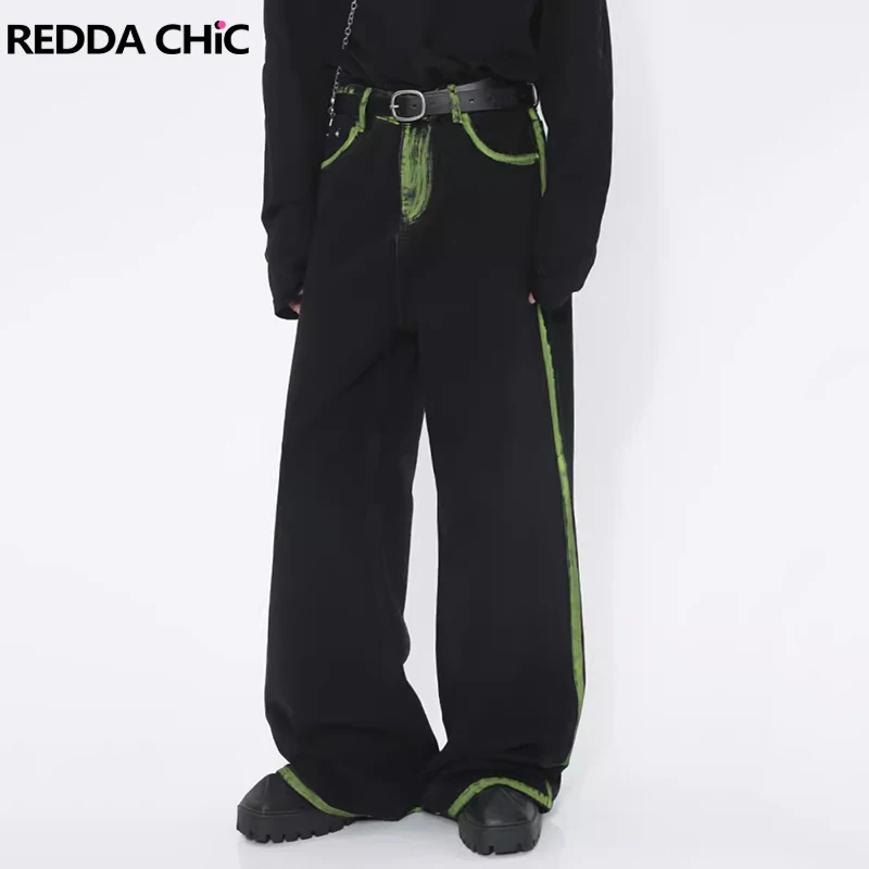 REDDACHIC Hip Hop Retro Green Graffiti Baggy Jeans for Men Loose Fit Straight Wide Leg Casual Denim Pants Trashy Y2k Streetwear
REDDACHIC Hip Hop Retro Green Graffiti Baggy Jeans for Men Loose Fit Straight Wide Leg Casual Denim Pants Trashy Y2k Streetwear