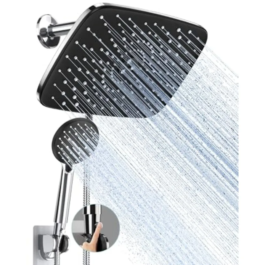 11.8 Inch Rain Shower Head with Handheld- High Pressure Dual Shower Heads with 5 Modes Handheld Spray Combo- Wide Rainfall Show
11.8 Inch Rain Shower Head with Handheld- High Pressure Dual Shower Heads with 5 Modes Handheld Spray Combo- Wide Rainfall Show