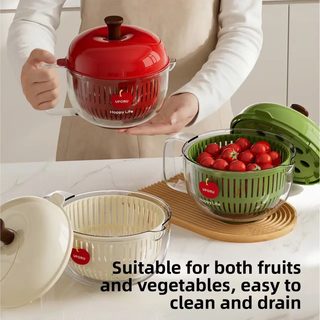 Double layer detachable hand cranked centrifugal vegetable and fruit dehydrator for household kitchen vegetable washing basin
Double layer detachable hand cranked centrifugal vegetable and fruit dehydrator for household kitchen vegetable washing basin