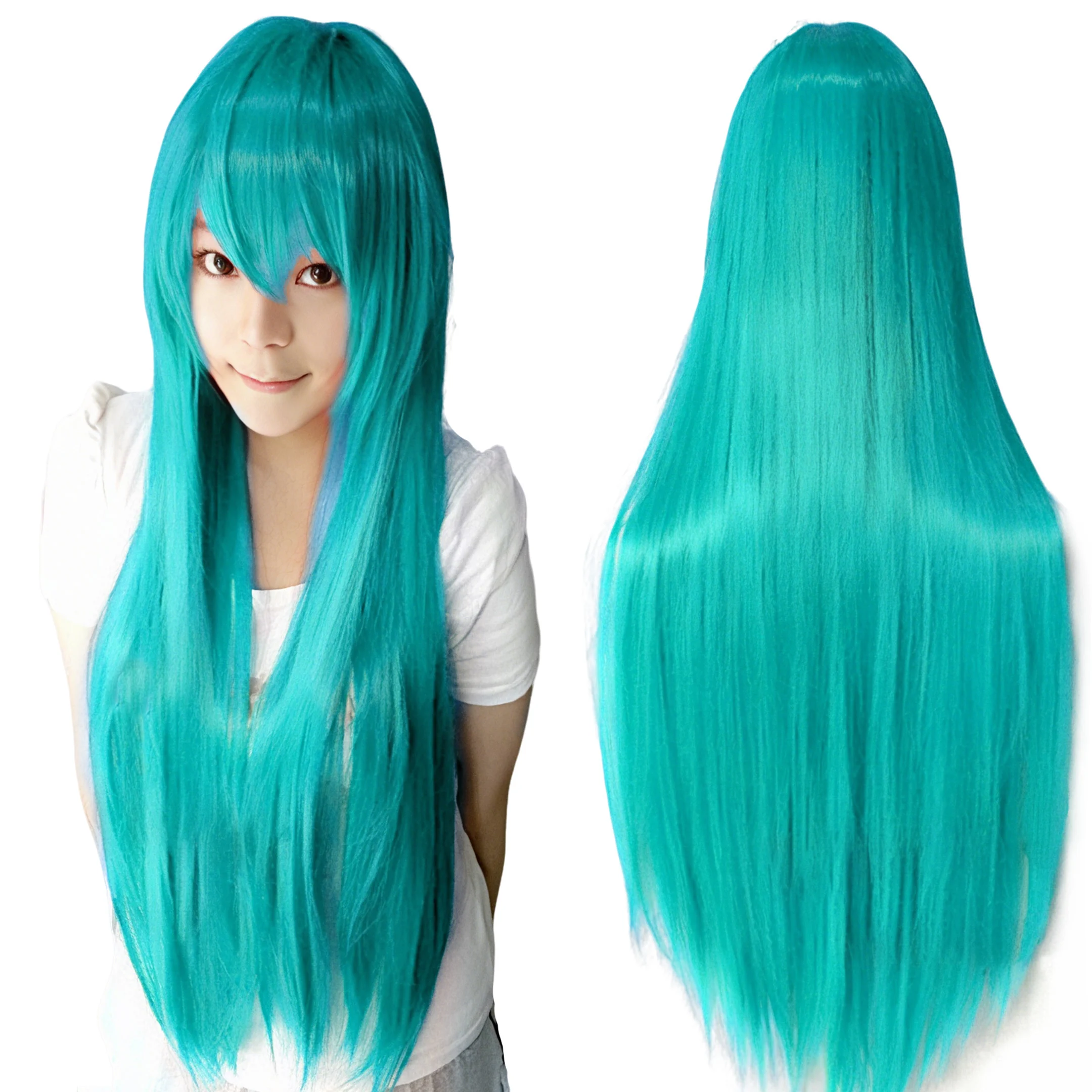 Synthetic Hair Lake Bule Straight Long Wig Anime Cosplay Hatsune Miku Halloween Costume Hair Bisca Mulan Wigs with Bangs
Synthetic Hair Lake Bule Straight Long Wig Anime Cosplay Hatsune Miku Halloween Costume Hair Bisca Mulan Wigs with Bangs