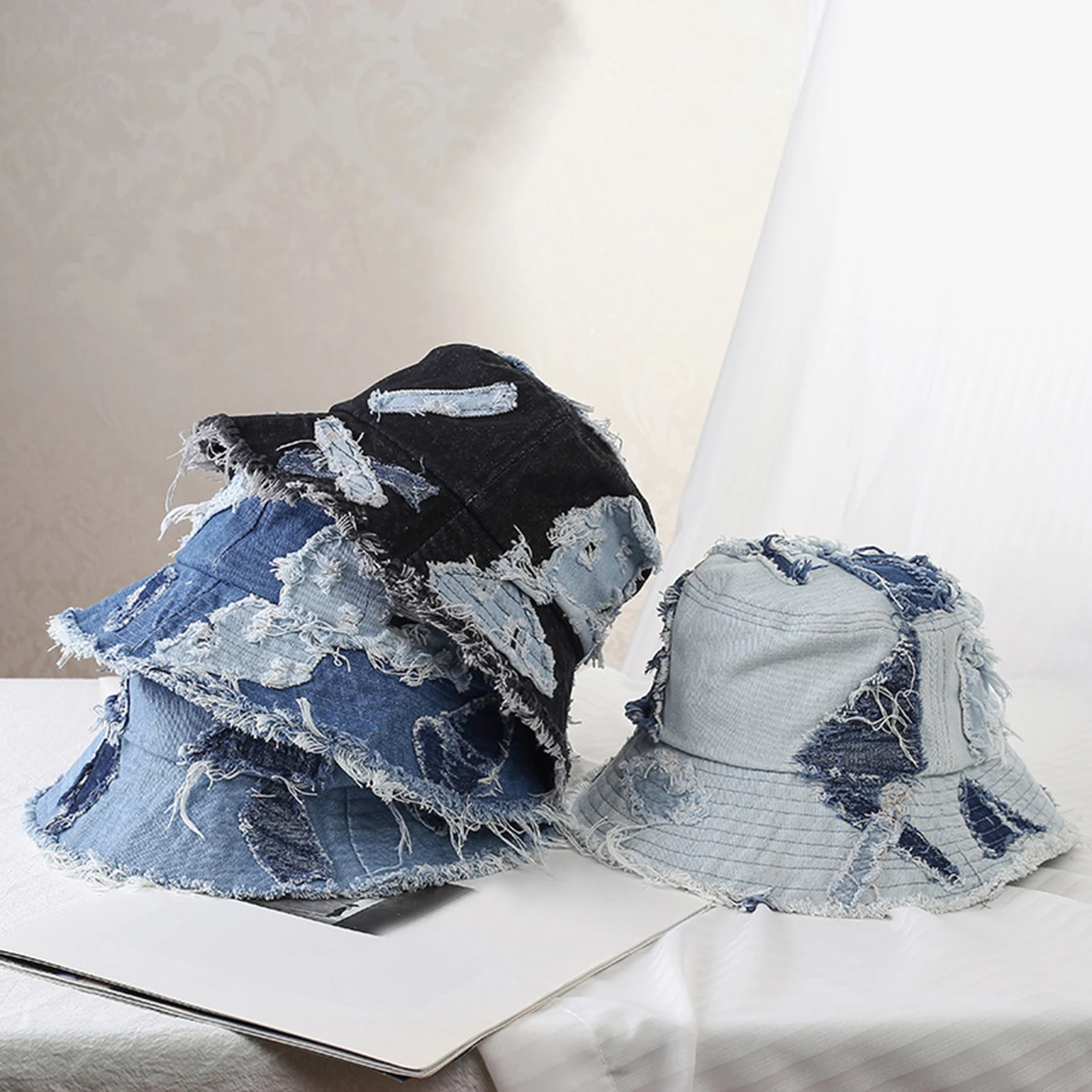 Foldable Denim Ripped Bucket Hats Washed Fishing Hunting Cap Outdoor Beach Fisherman Panama Women Men Vintage Bucket Hats
Foldable Denim Ripped Bucket Hats Washed Fishing Hunting Cap Outdoor Beach Fisherman Panama Women Men Vintage Bucket Hats