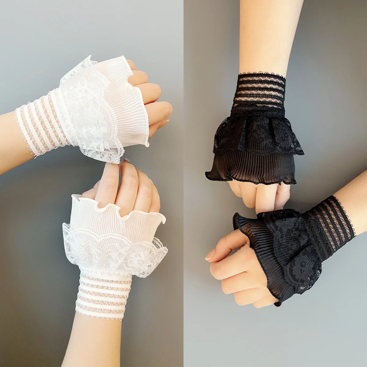 1Pair Lace Wrist Cuffs Wristband Elegant Shirt Fake Sleeves for Sweater Detachable Sleeved Horn Cuffs Embroidery Accessories
1Pair Lace Wrist Cuffs Wristband Elegant Shirt Fake Sleeves for Sweater Detachable Sleeved Horn Cuffs Embroidery Accessories