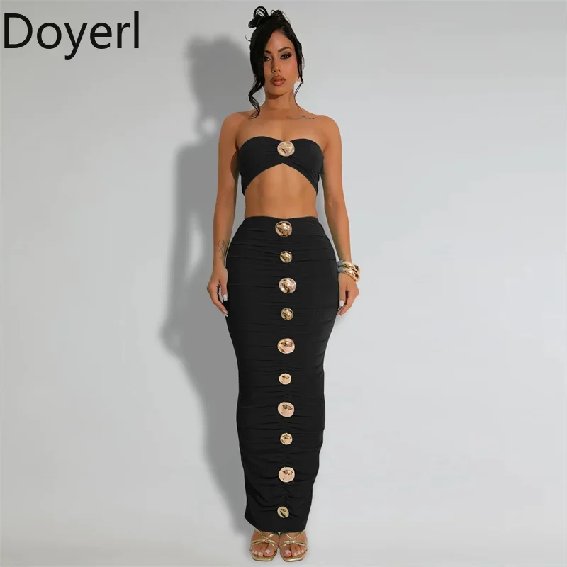 Doyerl Elegant Two Piece Sets for Women Club Night Party Birthday Strapless Crop Top and Button Long Skirt Matching Sets Outfits
Doyerl Elegant Two Piece Sets for Women Club Night Party Birthday Strapless Crop Top and Button Long Skirt Matching Sets Outfits