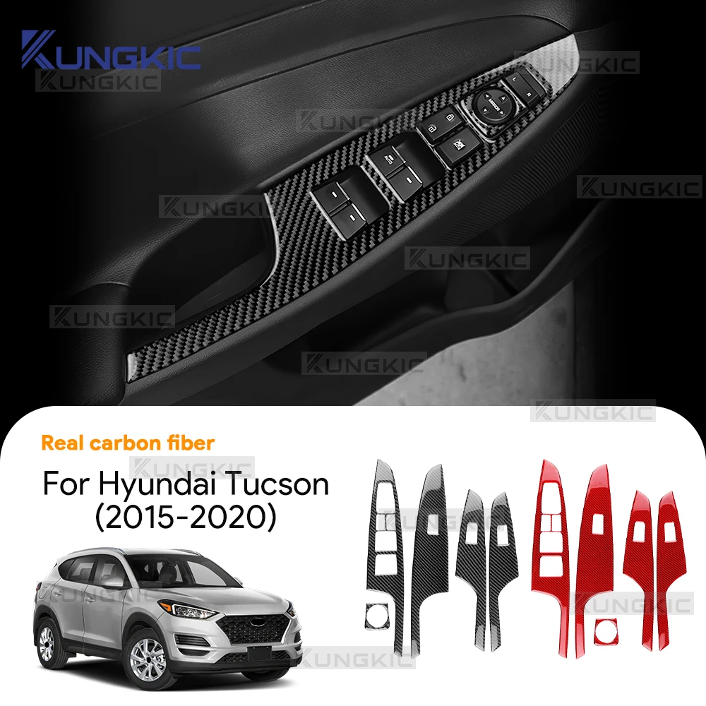 Наклейка из настоящего мягкого карбона для Hyundai Tucson TL/TLE J6 2015-2020, накладка на панель управления стеклоподъемниками, внутренняя отделка салона
Наклейка из настоящего мягкого карбона для Hyundai Tucson TL/TLE J6 2015-2020, накладка на панель управления стеклоподъемниками, внутренняя отделка салона
