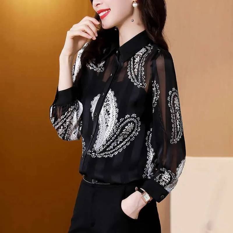 Women's Silk Shirt Early Autumn New Long Sleeve Chiffon Neck Floral Print Comfortable Breathable Commute Style Clothing
Women's Silk Shirt Early Autumn New Long Sleeve Chiffon Neck Floral Print Comfortable Breathable Commute Style Clothing