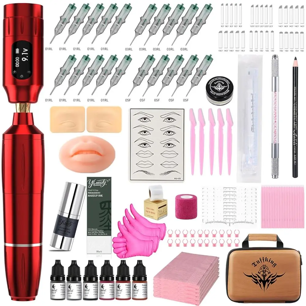 Semi-Permanent Eyebrow Microblading Kit - Professional Tattoo Pen & Brow Pencil Set with 50 Needles for Artists Starters
Semi-Permanent Eyebrow Microblading Kit - Professional Tattoo Pen & Brow Pencil Set with 50 Needles for Artists Starters
