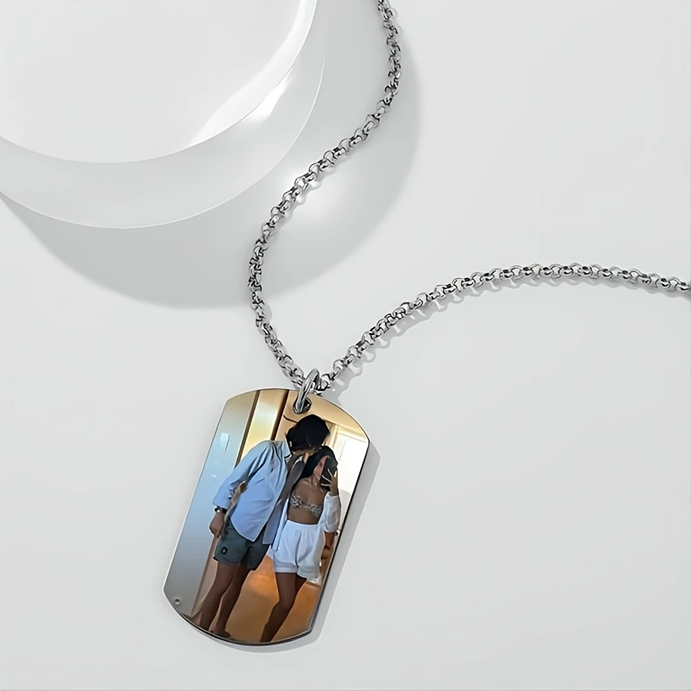 Custom Black Stainless Steel Men's Pendant Necklace - Personalized Double-Sided Photo/Text/Engraving, Elegant Minimalist Design
Custom Black Stainless Steel Men's Pendant Necklace - Personalized Double-Sided Photo/Text/Engraving, Elegant Minimalist Design