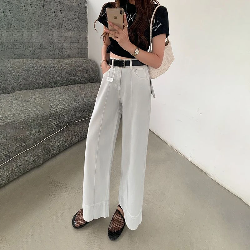 ZHISILAO New White Wide Leg Straight Jeans Women Vintage Ankle-length Denim Pant Streetwear Spring Summer 2025
ZHISILAO New White Wide Leg Straight Jeans Women Vintage Ankle-length Denim Pant Streetwear Spring Summer 2025
