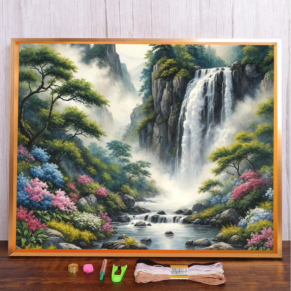 Landscape Waterfall Pre-Printed 11CT Cross-Stitch Embroidery Complete Kit Craft Knitting Hobby Handiwork Floss Jewelry Package
Landscape Waterfall Pre-Printed 11CT Cross-Stitch Embroidery Complete Kit Craft Knitting Hobby Handiwork Floss Jewelry Package