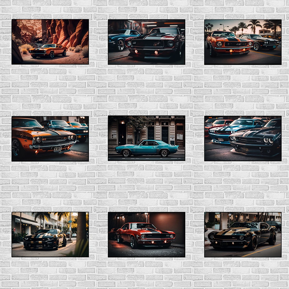Luxury Vintage Sports Car Mustang Poster Classic Muscle Racing Dodge Challenger Canvas Painting Supercar Wall Art Room Decor
Luxury Vintage Sports Car Mustang Poster Classic Muscle Racing Dodge Challenger Canvas Painting Supercar Wall Art Room Decor