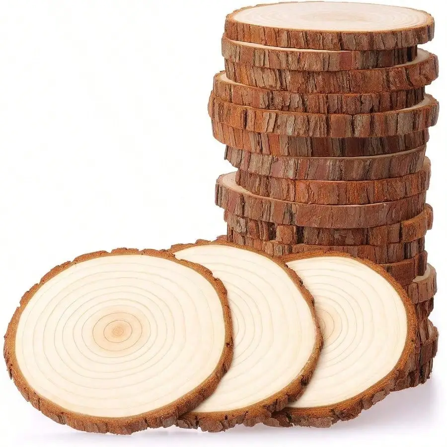 Unfinished Wood Slices With No Hole, 20 Pcs 3.5-4 Inches Natural Wooden Circles With Bark Crafts, Ornament, Decoration Local Shipping
Unfinished Wood Slices With No Hole, 20 Pcs 3.5-4 Inches Natural Wooden Circles With Bark Crafts, Ornament, Decoration Local Shipping