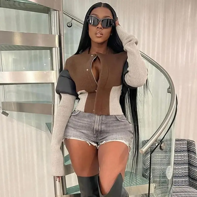 Faionable Color Blo ort Baseball Jaet Women's Autumn Winter New Arrival Street Sle Slim Fit round Ne Long Sve
Faionable Color Blo ort Baseball Jaet Women's Autumn Winter New Arrival Street Sle Slim Fit round Ne Long Sve