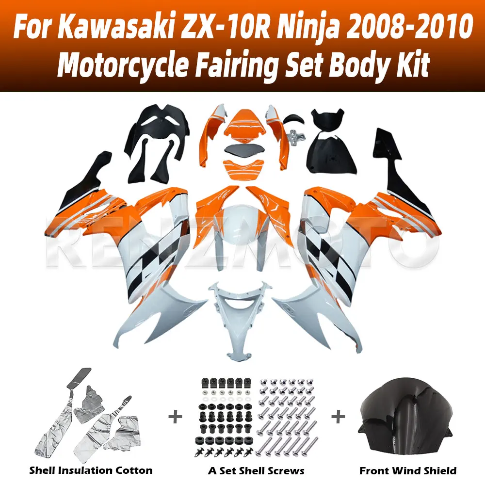 Аксессуары для мотоциклов, обтекатели для Kawasaki ZX-10R Ninja 2008-2010, литьевая форма, окрашенная, АБС-пластик, комплекты кузова K1008-110a 
Аксессуары для мотоциклов, обтекатели для Kawasaki ZX-10R Ninja 2008-2010, литьевая форма, окрашенная, АБС-пластик, комплекты кузова K1008-110a