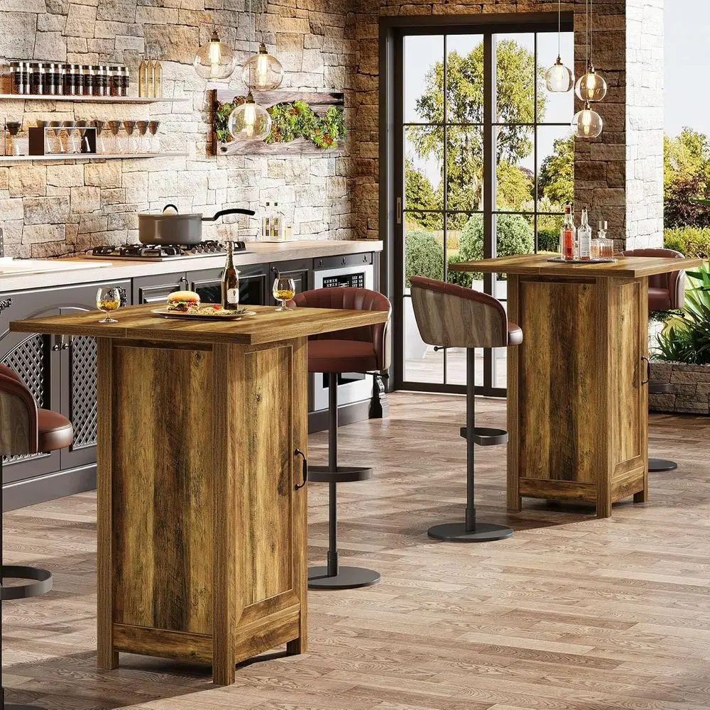 Rustic 31.5 Square Cocktail Table with Storage, 2-Piece Set for Home Bar or Bistro
Rustic 31.5 Square Cocktail Table with Storage, 2-Piece Set for Home Bar or Bistro