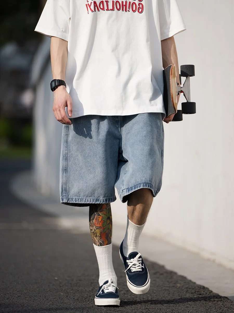 Retro Japanese Waed Loose Straight Leg Jeans orts Men's Casual Summer Trendy Workwear Five-Quarter Pants Youth ular
Retro Japanese Waed Loose Straight Leg Jeans orts Men's Casual Summer Trendy Workwear Five-Quarter Pants Youth ular