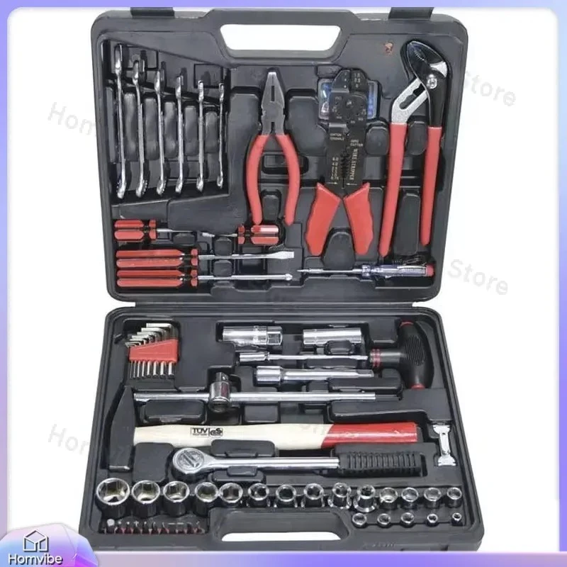 100 Piece Professional Tool Set with CR-V Steel Drill Bits Screwdrivers Wrenches Sockets Pliers for Home Repair DIY Furniture
100 Piece Professional Tool Set with CR-V Steel Drill Bits Screwdrivers Wrenches Sockets Pliers for Home Repair DIY Furniture