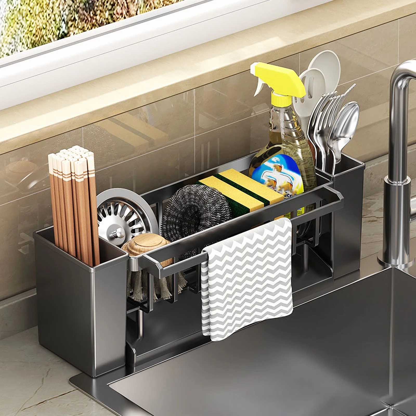 Sink Sponge Drain Rack Kitchen Metal Storage Basket Multi Tool Faucet Mount Sink Space Utilize
Sink Sponge Drain Rack Kitchen Metal Storage Basket Multi Tool Faucet Mount Sink Space Utilize