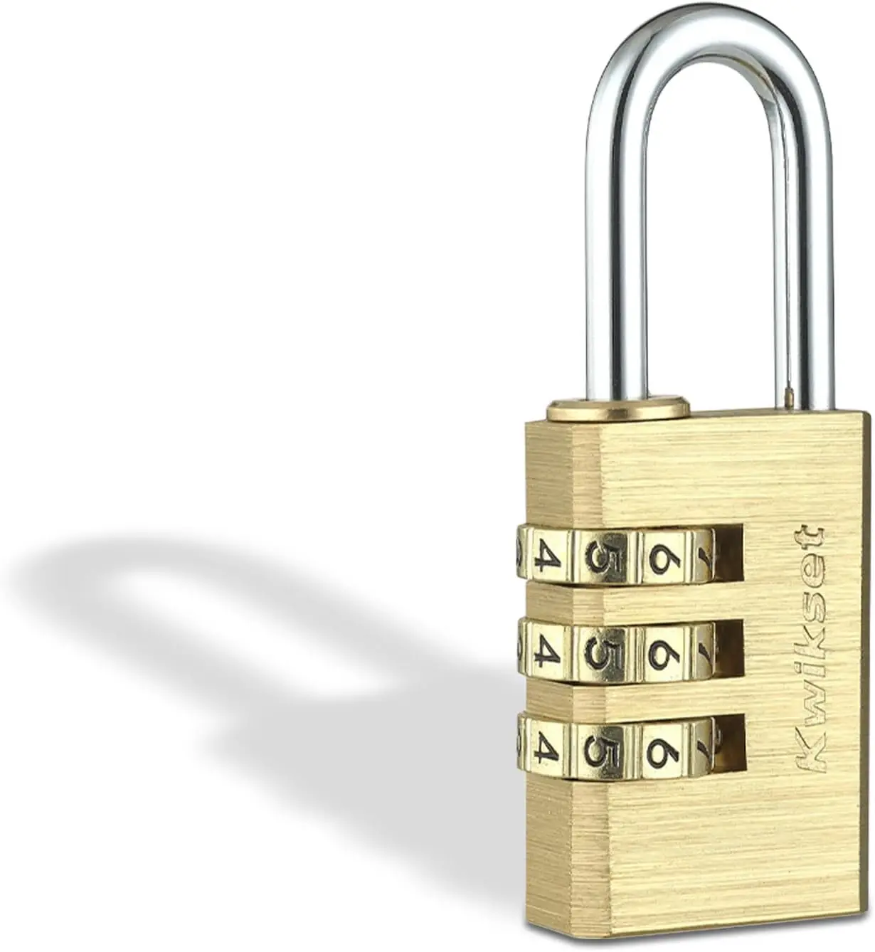 Brass 3-Digit Combination Padlock, Resettable, 1-1/8 in Body, 1 in Shackle, for Indoor Outdoor Locker Cabinet, 1 Pack
Brass 3-Digit Combination Padlock, Resettable, 1-1/8 in Body, 1 in Shackle, for Indoor Outdoor Locker Cabinet, 1 Pack