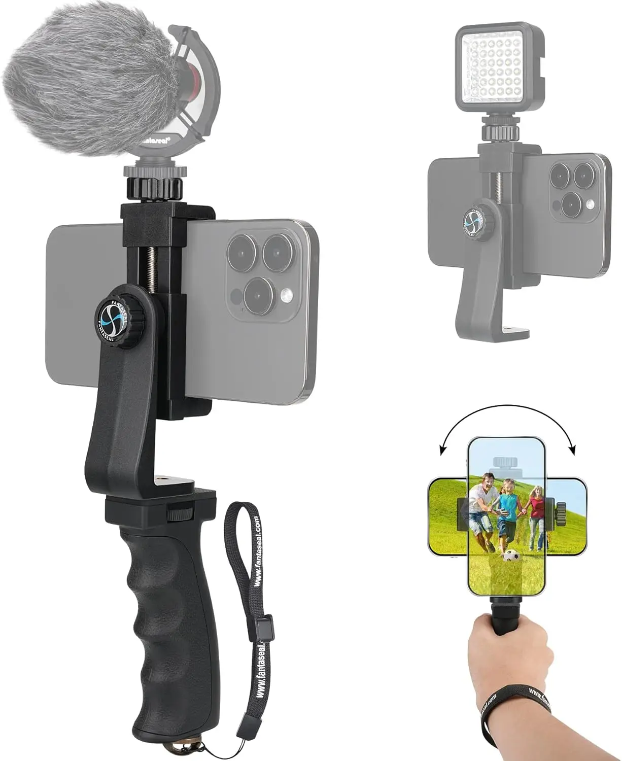 Ergonomic Anti-Falling Phone Grip Stabilizer Holder for Video Kit with Safety Strap, Portable Selfie Stick for iPhone Samsung
Ergonomic Anti-Falling Phone Grip Stabilizer Holder for Video Kit with Safety Strap, Portable Selfie Stick for iPhone Samsung