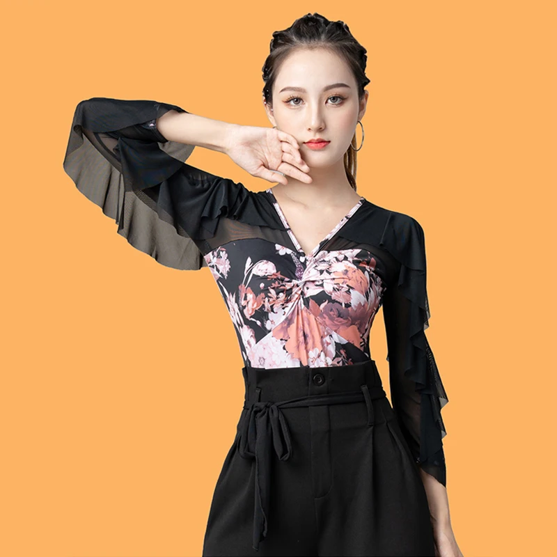 Female Ballroom Dance Clothes Long Sleeve Printing Bodysuit Autumn Tango Practice Wear Waltz Dancing Performance Costume YS4244
Female Ballroom Dance Clothes Long Sleeve Printing Bodysuit Autumn Tango Practice Wear Waltz Dancing Performance Costume YS4244