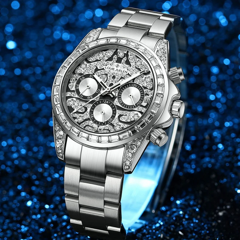 Luxury Diamond Mechanical Watch Hip Hop Fashion Stainless Steel Band Waterproof Man Clock Blingbling Wristwatch Men Hot Sale
Luxury Diamond Mechanical Watch Hip Hop Fashion Stainless Steel Band Waterproof Man Clock Blingbling Wristwatch Men Hot Sale
