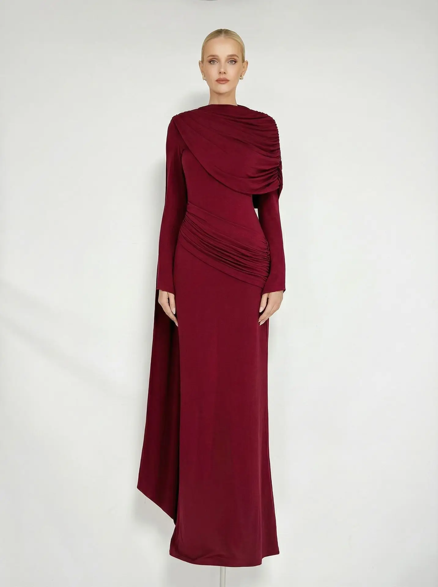 Elegant Draped Maxi Dress for Women 2026 New, Asymmetric Ruched Waist Long Sleeve Party Dress, Modest Bodycon Evening Gown with
Elegant Draped Maxi Dress for Women 2026 New, Asymmetric Ruched Waist Long Sleeve Party Dress, Modest Bodycon Evening Gown with