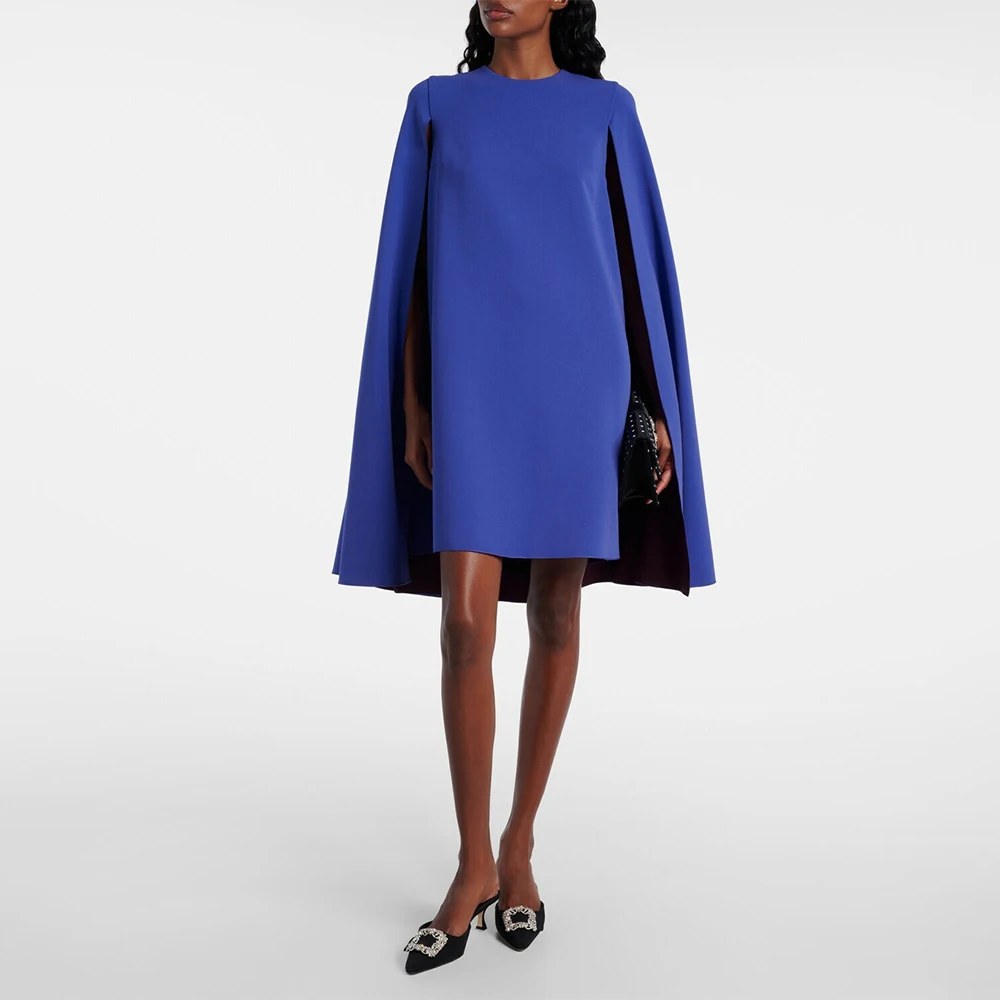 Mini Cocktail Dresses 2025 O Neck Cloak Sleeves Column Short Mormal Party Gowns for Women
Mini Cocktail Dresses 2025 O Neck Cloak Sleeves Column Short Mormal Party Gowns for Women