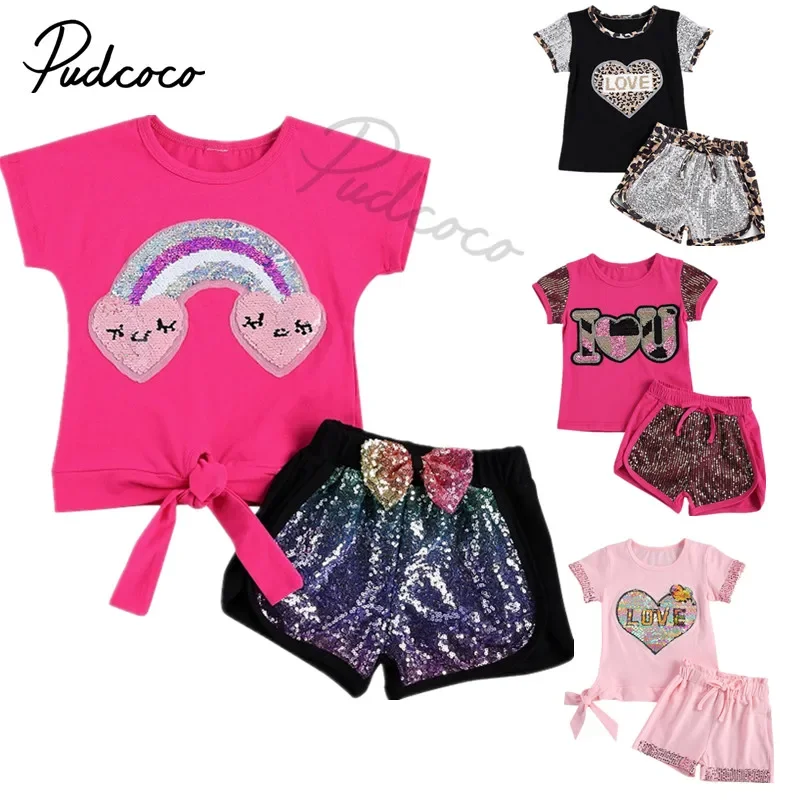 2021 Baby Summer Clothing 2Pcs Set: Sequins Rainbow T-Shirt + Bow Shorts Girls, Rose Red
2021 Baby Summer Clothing 2Pcs Set: Sequins Rainbow T-Shirt + Bow Shorts Girls, Rose Red