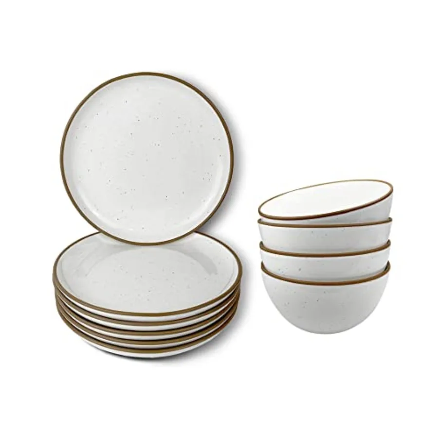 Ceramic Bowls and Plates Set, Vanilla White - Cereal Bowls and Salad Plates Bundle - Dishwasher, Microwave, and Oven Safe
Ceramic Bowls and Plates Set, Vanilla White - Cereal Bowls and Salad Plates Bundle - Dishwasher, Microwave, and Oven Safe