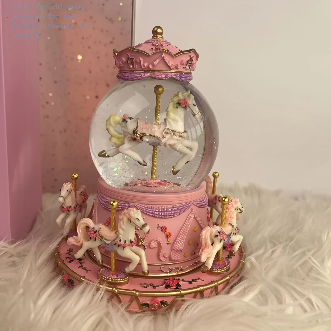 1pc Classic Resin Carousel Music Box with 6 Horses, Romantic Theme, Gift for Girls Valentine's Day, Christmas Music Box
1pc Classic Resin Carousel Music Box with 6 Horses, Romantic Theme, Gift for Girls Valentine's Day, Christmas Music Box