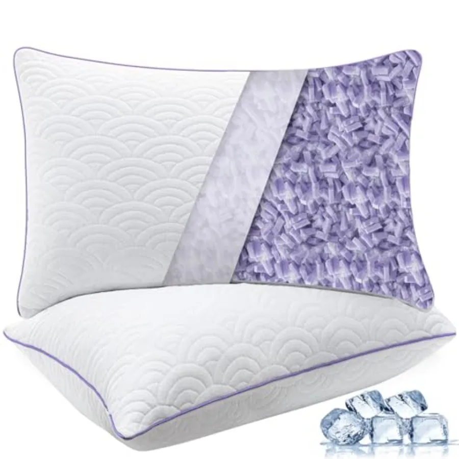 Memory Foam Pillows Size Set of 2 Adjustable Cool Pillow for Side Back Stomach Sleepers Luxury with Washable Cover
Memory Foam Pillows Size Set of 2 Adjustable Cool Pillow for Side Back Stomach Sleepers Luxury with Washable Cover