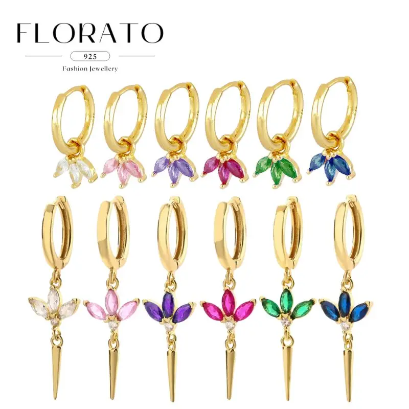 925 Silver Needle Three-leaf Multicolor Crystal Diamond Zircon Pendant Hoop Earrings For Women Luxury Fashion Party Jewelry Gift
925 Silver Needle Three-leaf Multicolor Crystal Diamond Zircon Pendant Hoop Earrings For Women Luxury Fashion Party Jewelry Gift