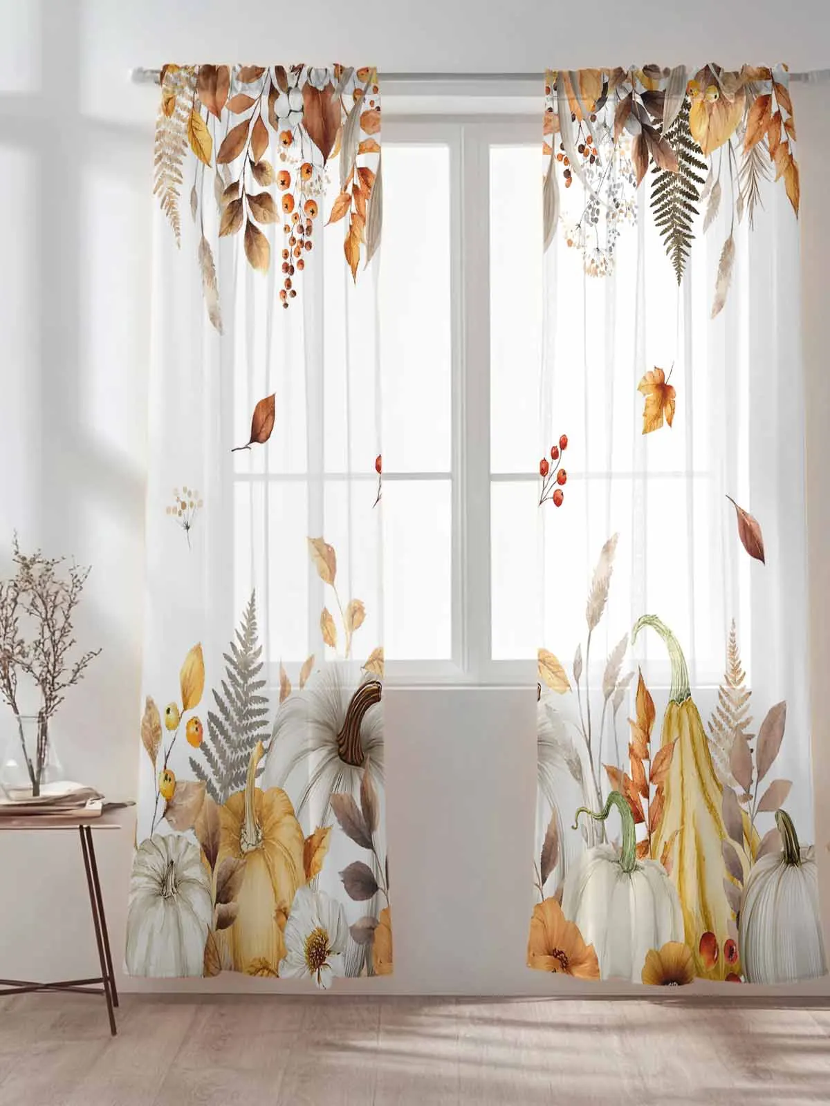 Vintage Autumn Pumpkin Yellow Leaf Tulle Sheer Curtains for Living Room Bedroom Kitchen Decoration Voile Organza Curtains
Vintage Autumn Pumpkin Yellow Leaf Tulle Sheer Curtains for Living Room Bedroom Kitchen Decoration Voile Organza Curtains
