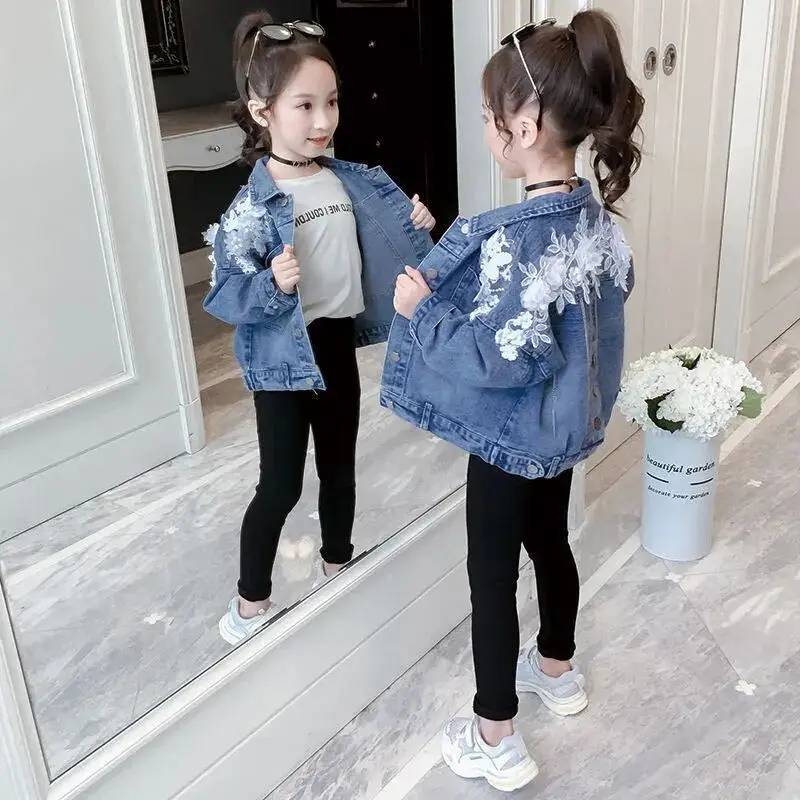 110-160cm Girls' denim jacket Spring and Autumn new Korean version children's coat cardigan
110-160cm Girls' denim jacket Spring and Autumn new Korean version children's coat cardigan