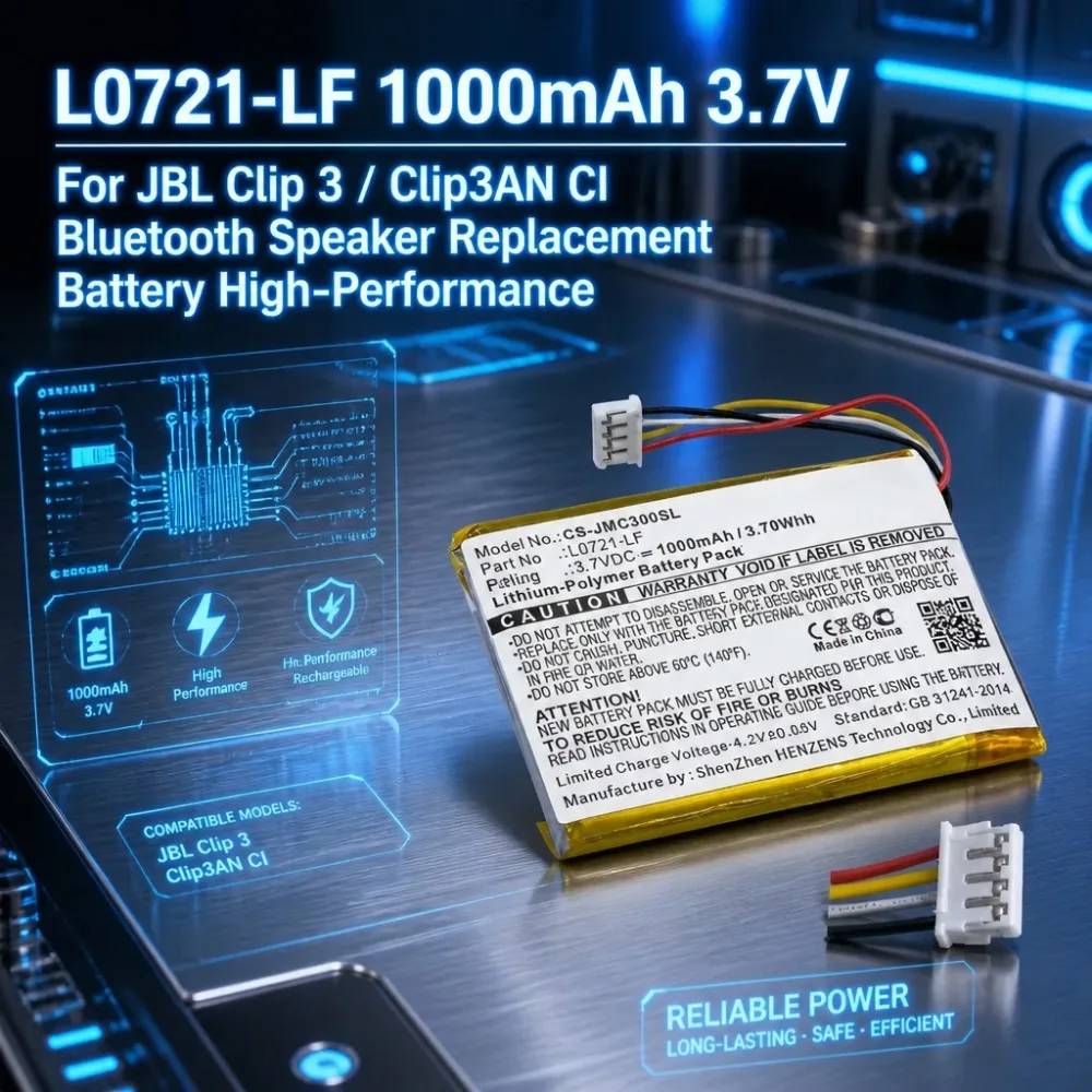 Grade A L0721-LF 1000mAh 3.7V Li-Po Battery for JBL Clip 3 Clip3AN CI Bluetooth Speaker Replacement Battery High-Performance
Grade A L0721-LF 1000mAh 3.7V Li-Po Battery for JBL Clip 3 Clip3AN CI Bluetooth Speaker Replacement Battery High-Performance