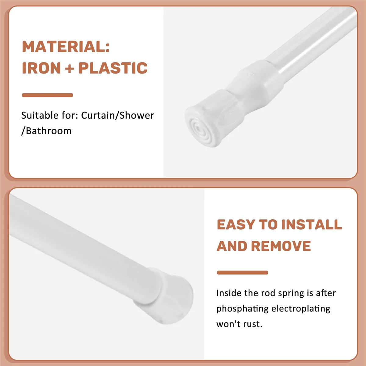 ABFA 6 Pack Tension Rods, Adjustable Spring Cupboard Bars Rod Curtain Rods White
ABFA 6 Pack Tension Rods, Adjustable Spring Cupboard Bars Rod Curtain Rods White