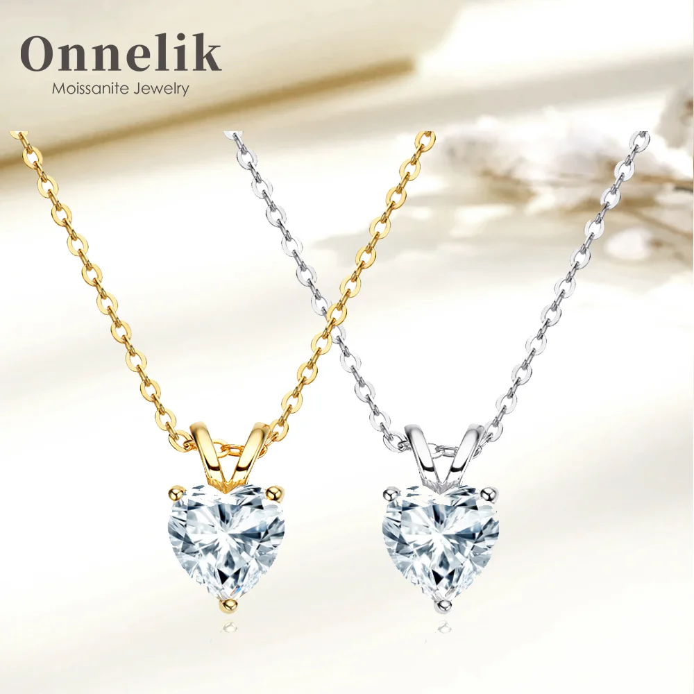 Onnelik 1CT Heart Cut Moissanite S925 Sterling Silver Pendant Necklace with GRA Fine Jewelry for Women Wedding party gift
Onnelik 1CT Heart Cut Moissanite S925 Sterling Silver Pendant Necklace with GRA Fine Jewelry for Women Wedding party gift