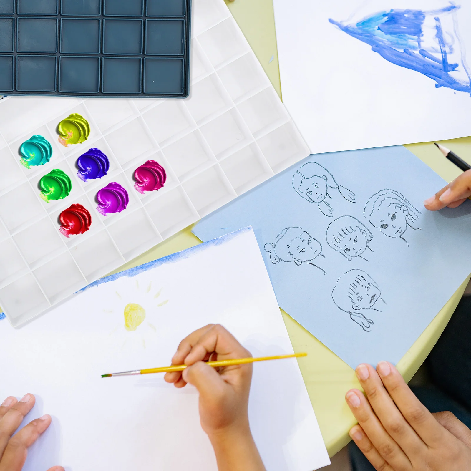 3 Pcs Color Palette Pigment Box Paint with Lid Gouache Container Travel Watercolor Mixing Tray 
3 Pcs Color Palette Pigment Box Paint with Lid Gouache Container Travel Watercolor Mixing Tray