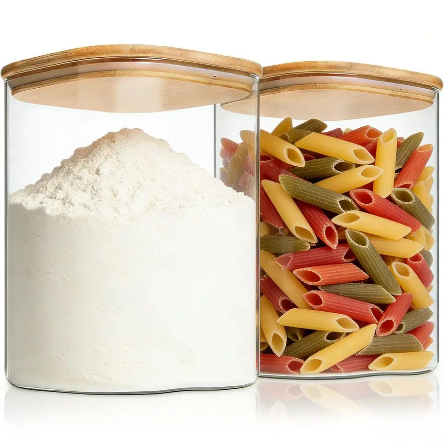 115oz Glass Food Storage Containers with Bamboo Lids, 2 Pack Large Square Airtight Glass Jars for Flour, Sugar, Cereal, Rice, Pa
115oz Glass Food Storage Containers with Bamboo Lids, 2 Pack Large Square Airtight Glass Jars for Flour, Sugar, Cereal, Rice, Pa
