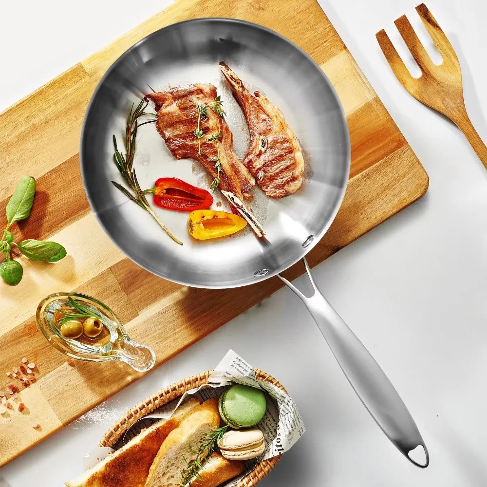 Kitchen Cookware 304 Stainless Steel Frying Pan Nonstick General Fried Steak Pot Flat Bottom Uncoated Wok Home
Kitchen Cookware 304 Stainless Steel Frying Pan Nonstick General Fried Steak Pot Flat Bottom Uncoated Wok Home