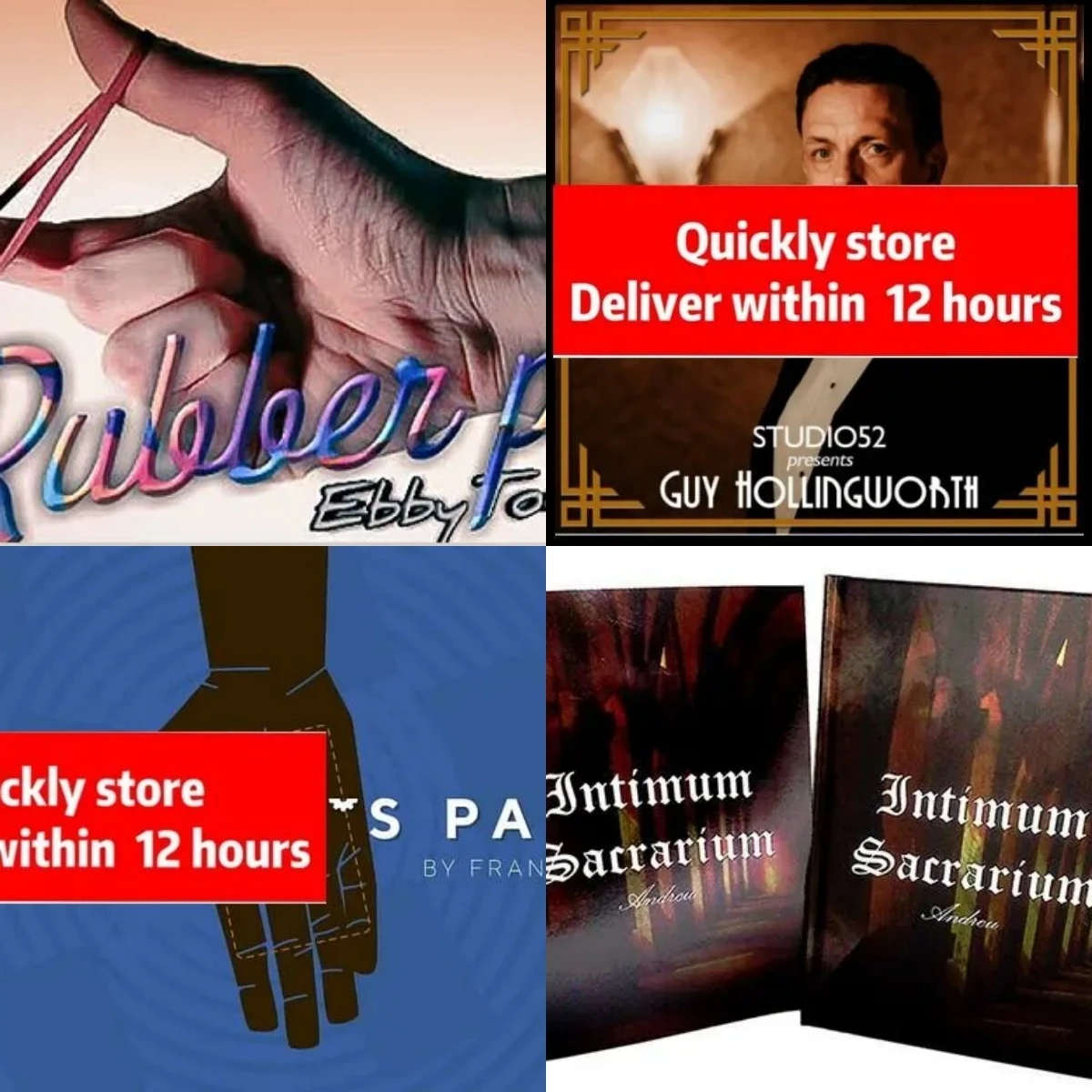 Резиновая натяжка от Ebbytones,Studio52 от Гая холингворта, механическая ладонь от Fran Amor, интимный сакрариум эндру от Andreu -magic
Резиновая натяжка от Ebbytones,Studio52 от Гая холингворта, механическая ладонь от Fran Amor, интимный сакрариум эндру от Andreu -magic