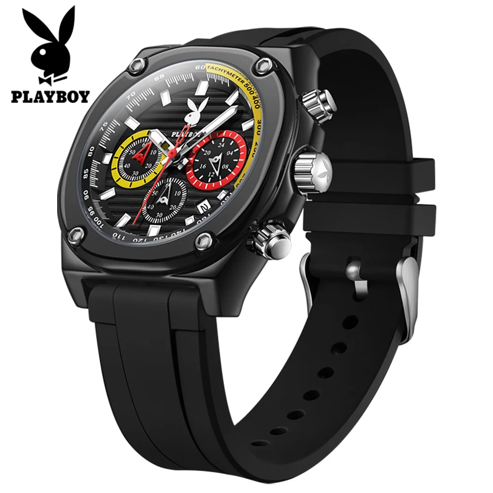 Роскошные часы PLAYBOY, мужские многофункциональные автоматические механические часы с силиконовым ремешком, водонепроницаемые повседневные часы с датой для мужчин 3060
Роскошные часы PLAYBOY, мужские многофункциональные автоматические механические часы с силиконовым ремешком, водонепроницаемые повседневные часы с датой для мужчин 3060