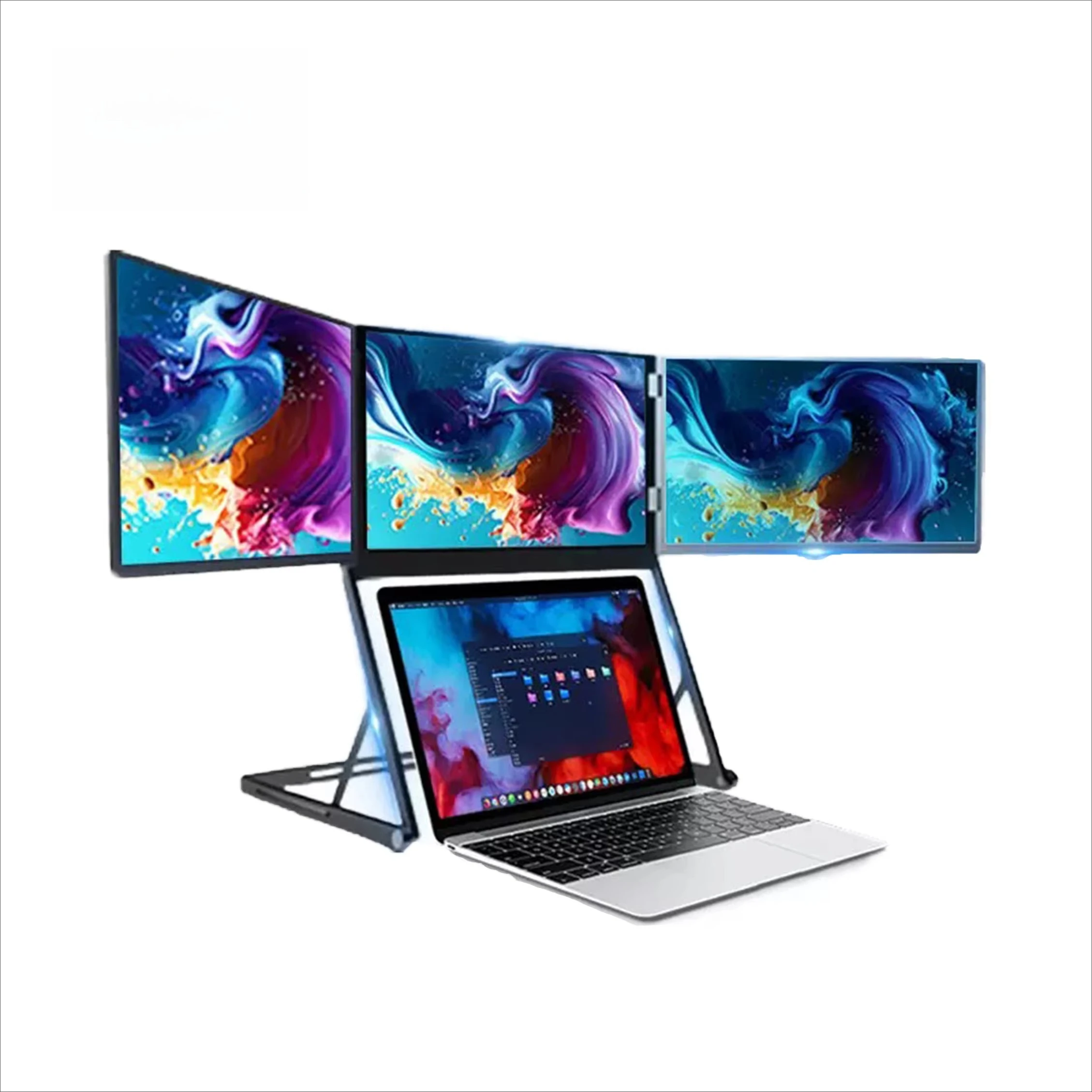 2025 New 15.6 Inch IPS Gaming Triple Foldable Triple Screen Extender FHD 1080P Portable