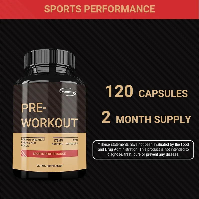 Pre-Workout Supplement - Muscle Building, Endurance Support, Heart Health, CirculationCapsule
Pre-Workout Supplement - Muscle Building, Endurance Support, Heart Health, CirculationCapsule