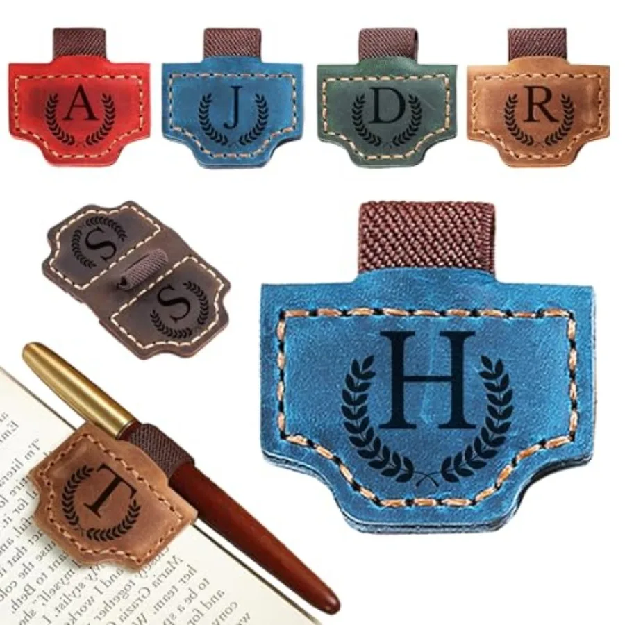 Custom Bygone Mark Bookmark with Pen Holder, 26 Letters Name Initial Personalized Magnetic Leather Bookmark, Leather Book Mark
Custom Bygone Mark Bookmark with Pen Holder, 26 Letters Name Initial Personalized Magnetic Leather Bookmark, Leather Book Mark