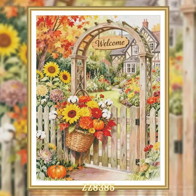 ZZ8385 Autumn Garden 14CT 16CT 18CT Printed On Canvas Cross Stitch DIY Set Needlework Embroidery 132 Colors
ZZ8385 Autumn Garden 14CT 16CT 18CT Printed On Canvas Cross Stitch DIY Set Needlework Embroidery 132 Colors