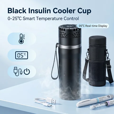 Smart Insulin Cooler Cup Portable Medical Fridge Travel Cooling Case 0-20°C Digital Temp Control for Diabetes Insulin Pens
