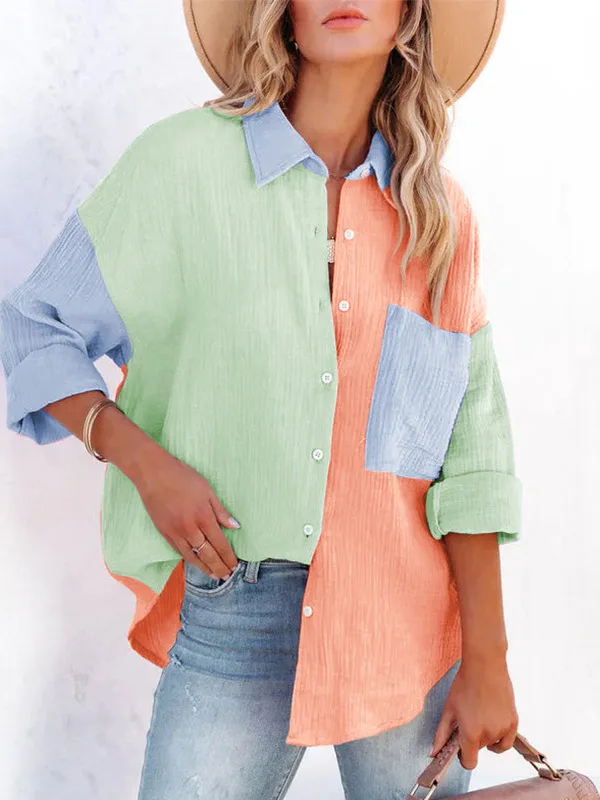 Women's Casual Contrast oulder irt Loose Fit Long Sve Artistic Sle Pure Color Youth ular Autumn Faion
Women's Casual Contrast oulder irt Loose Fit Long Sve Artistic Sle Pure Color Youth ular Autumn Faion